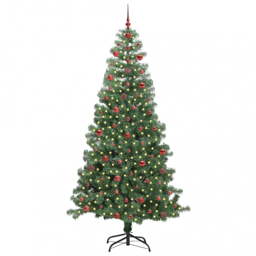 Ziemassvētku Eglīte Su 300 Led Ar Statīvu Zaļa 240 Cm Pvc Vidaxl