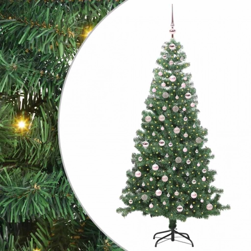 Ziemassvētku Eglīte Su 300 Led Ar Statīvu Zaļa 240 Cm Pvc Vidaxl