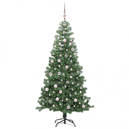 Ziemassvētku Eglīte Su 300 Led Ar Statīvu Zaļa 240 Cm Pvc Vidaxl