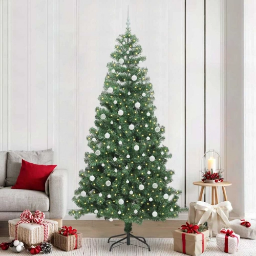 Ziemassvētku Eglīte Su 300 Led Ar Statīvu Zaļa 240 Cm Pvc Vidaxl