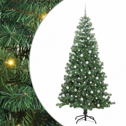 Ziemassvētku Eglīte Su 300 Led Ar Statīvu Zaļa 240 Cm Pvc Vidaxl