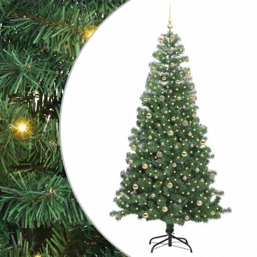 Ziemassvētku Eglīte Su 300 Led Ar Statīvu Zaļa 240 Cm Pvc Vidaxl