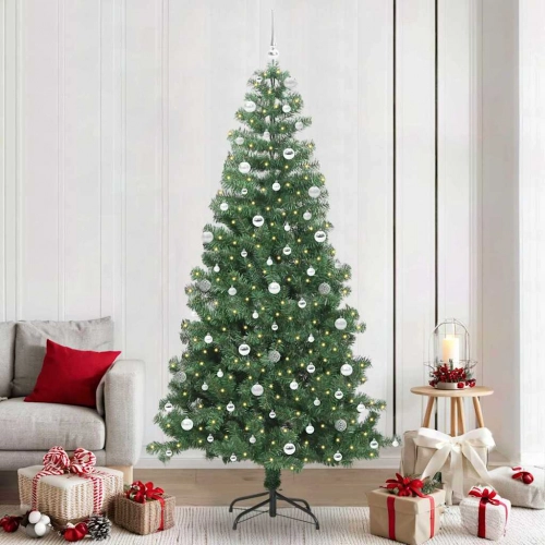 Ziemassvētku Eglīte Su 300 Led Ar Statīvu Zaļa 240 Cm Pvc Vidaxl