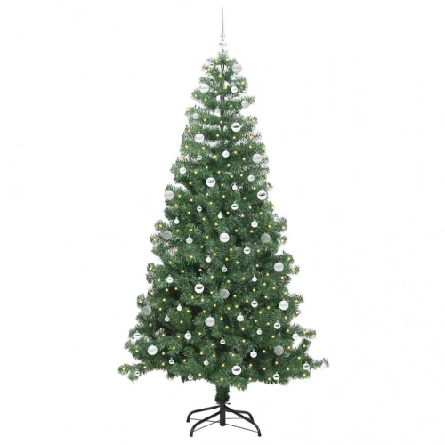 Ziemassvētku Eglīte Su 300 Led Ar Statīvu Zaļa 240 Cm Pvc Vidaxl