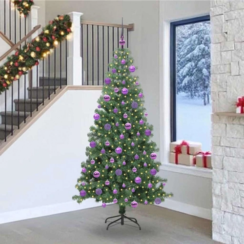 Ziemassvētku Eglīte Su 300 Led Ar Statīvu Zaļa 240 Cm Pvc Vidaxl