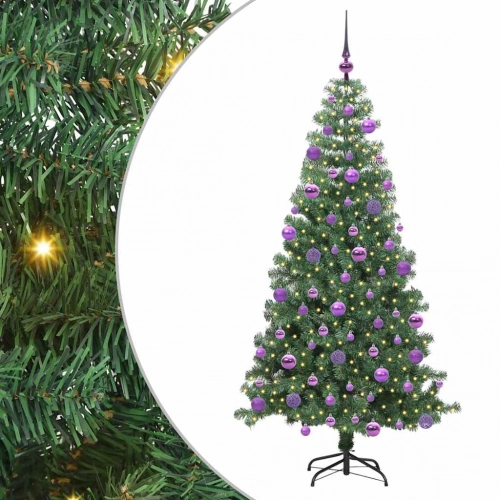Ziemassvētku Eglīte Su 300 Led Ar Statīvu Zaļa 240 Cm Pvc Vidaxl
