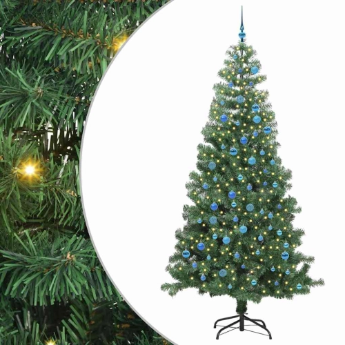 Ziemassvētku Eglīte Su 300 Led Ar Statīvu Zaļa 240 Cm Pvc Vidaxl
