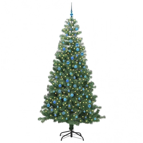 Ziemassvētku Eglīte Su 300 Led Ar Statīvu Zaļa 240 Cm Pvc Vidaxl