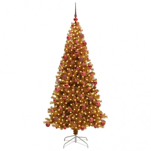 Ziemassvētku Eglīte Su 300 Led Ar Statīvu Zelts 180 Cm Pet Vidaxl