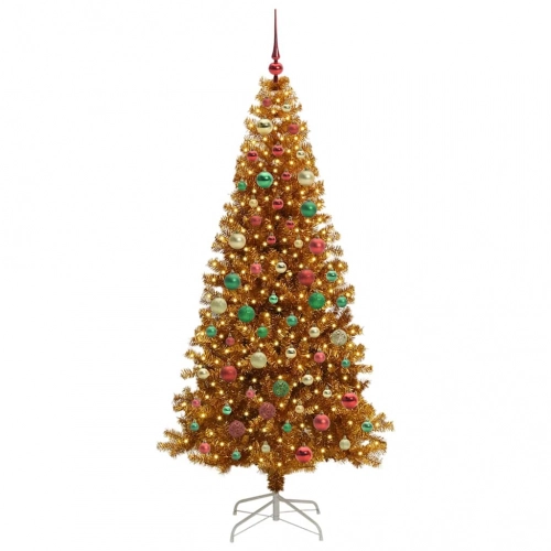 Ziemassvētku Eglīte Su 300 Led Ar Statīvu Zelts 180 Cm Pet Vidaxl