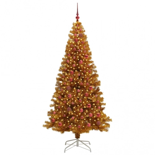 Ziemassvētku Eglīte Su 300 Led Ar Statīvu Zelts 210 Cm Pet Vidaxl