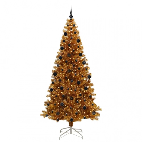 Ziemassvētku Eglīte Su 300 Led Ar Statīvu Zelts 210 Cm Pet Vidaxl