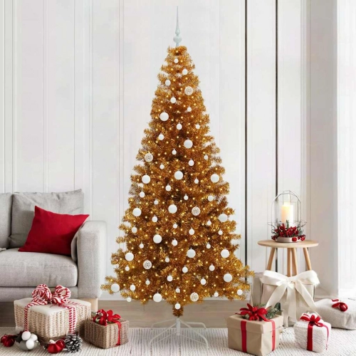 Ziemassvētku Eglīte Su 300 Led Ar Statīvu Zelts 210 Cm Pet Vidaxl