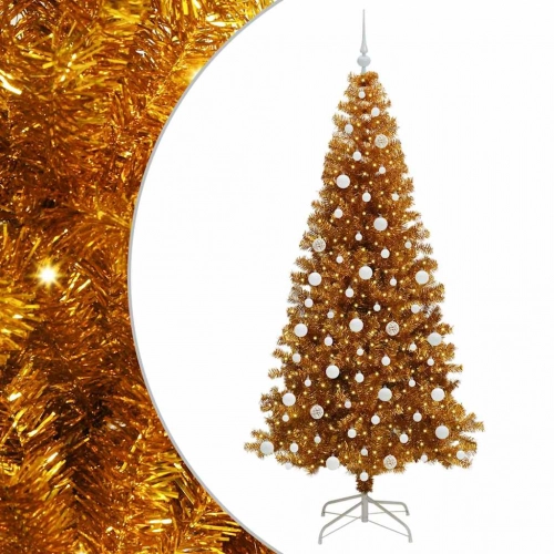 Ziemassvētku Eglīte Su 300 Led Ar Statīvu Zelts 210 Cm Pet Vidaxl