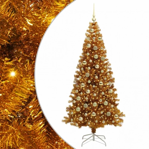 Ziemassvētku Eglīte Su 300 Led Ar Statīvu Zelts 210 Cm Pet Vidaxl
