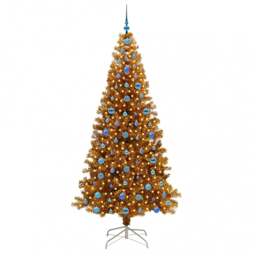 Ziemassvētku Eglīte Su 300 Led Ar Statīvu Zelts 210 Cm Pet Vidaxl