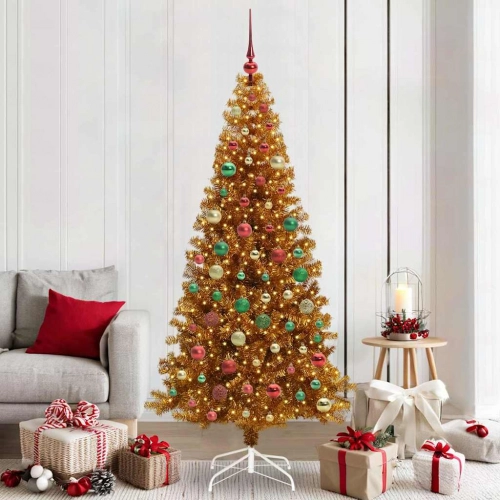 Ziemassvētku Eglīte Su 300 Led Ar Statīvu Zelts 210 Cm Pet Vidaxl