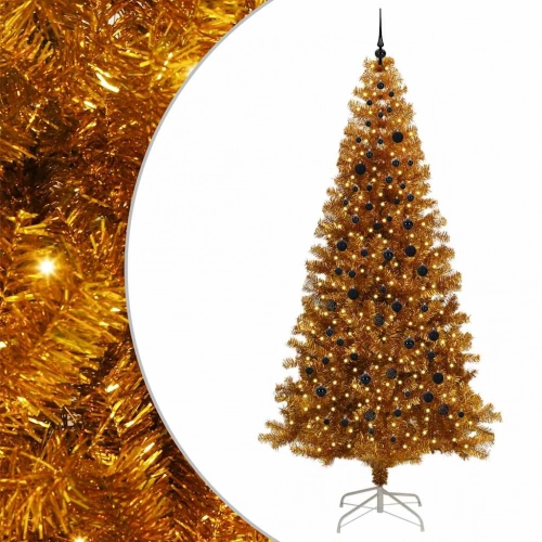 Ziemassvētku Eglīte Su 300 Led Ar Statīvu Zelts 240 Cm Pet Vidaxl