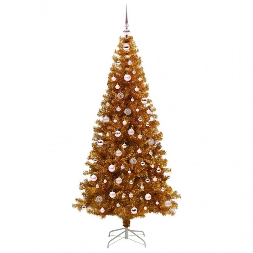 Ziemassvētku Eglīte Su 300 Led Ar Statīvu Zelts 240 Cm Pet Vidaxl