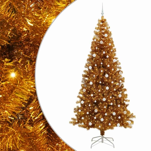 Ziemassvētku Eglīte Su 300 Led Ar Statīvu Zelts 240 Cm Pet Vidaxl
