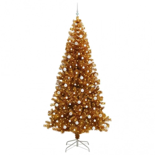 Ziemassvētku Eglīte Su 300 Led Ar Statīvu Zelts 240 Cm Pet Vidaxl
