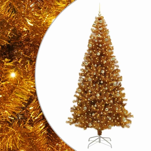 Ziemassvētku Eglīte Su 300 Led Ar Statīvu Zelts 240 Cm Pet Vidaxl
