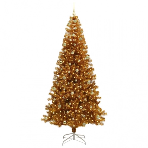 Ziemassvētku Eglīte Su 300 Led Ar Statīvu Zelts 240 Cm Pet Vidaxl