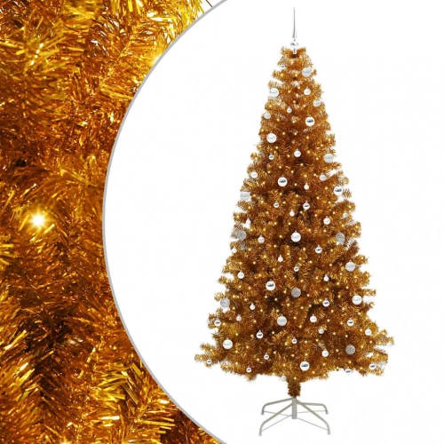 Ziemassvētku Eglīte Su 300 Led Ar Statīvu Zelts 240 Cm Pet Vidaxl
