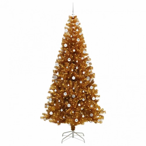 Ziemassvētku Eglīte Su 300 Led Ar Statīvu Zelts 240 Cm Pet Vidaxl