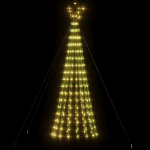 Led Ziemassvētku Eglīte 275 Led Silti Balta 180 Cm Vidaxl