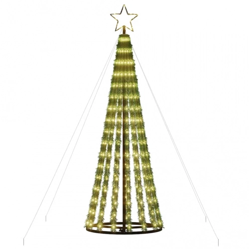 Led Ziemassvētku Eglīte 275 Led Silti Balta 180 Cm Vidaxl