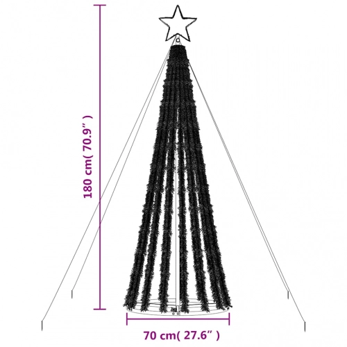 Led Ziemassvētku Eglīte 275 Led Silti Balta 180 Cm Vidaxl