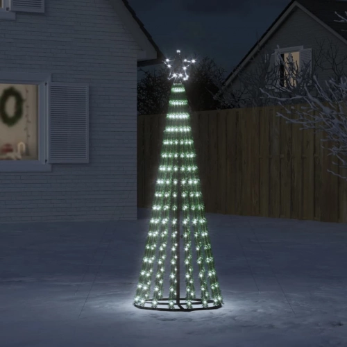 Led Ziemassvētku Eglīte 275 Led Auksti Balts 180 Cm Vidaxl