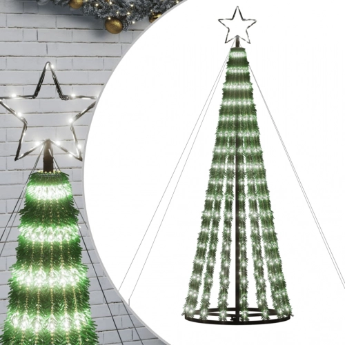 Led Ziemassvētku Eglīte 275 Led Auksti Balts 180 Cm Vidaxl