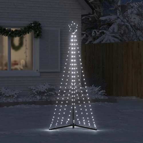 Led Ziemassvētku Eglīte 339 Led Auksti Balts 182 Cm Vidaxl
