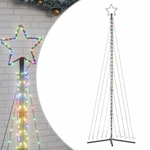 Led Ziemassvētku Eglīte 495 Led Krāsains 300,5 Cm Vidaxl