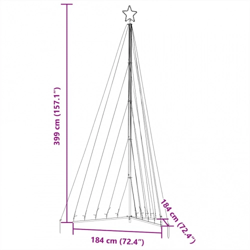 Led Ziemassvētku Eglīte 570 Led Krāsains 399 Cm Vidaxl