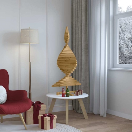 Ziemassvētku Koki Ar Statīvu Brūna 120 Cm Priedes Masīvkoks Vidaxl