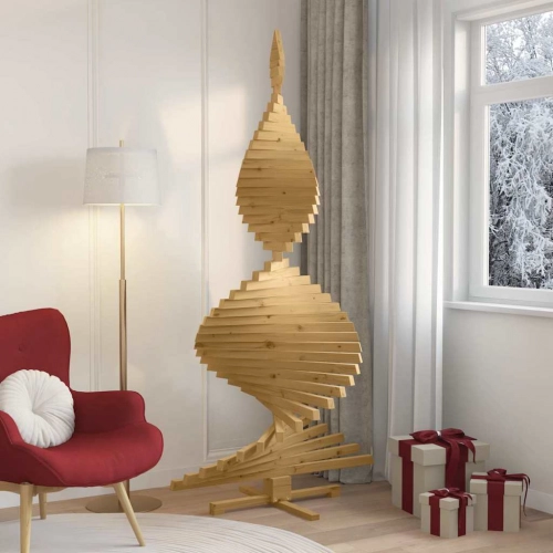 Ziemassvētku Koki Ar Statīvu Brūna 210 Cm Priedes Masīvkoks Vidaxl