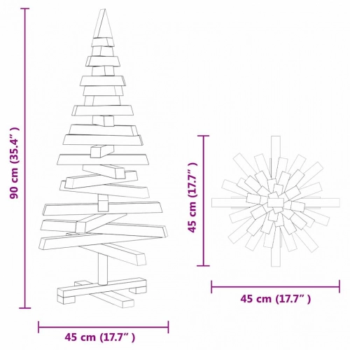 Ziemassvētku Koki Ar Statīvu Brūna 90 Cm Priedes Masīvkoks Vidaxl