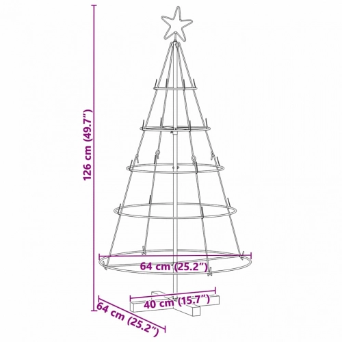Ziemassvētku Konusu Koks Ar Statīvu Melna 125 Cm Tērauds Vidaxl