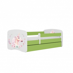 Bed babydreams green horse without drawer with mattress 180/80