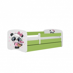 Bed babydreams green panda without drawer with mattress 160/80