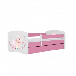Bed babydreams pink horse without drawer with mattress 180/80