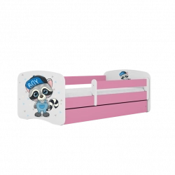 Bed babydreams pink raccoon without drawer with mattress 180/80