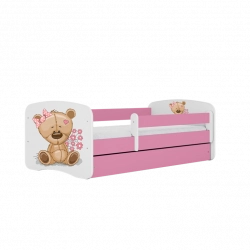 Bed babydreams pink teddybear flowers with drawer with mattress 180/80