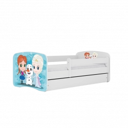 Bed babydreams white frozen land without drawer with mattress 160/80