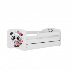 Bed babydreams white panda without drawer with mattress 160/80