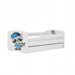 Bed babydreams white raccoon without drawer with mattress 160/80