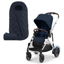 Cybex E-Gazelle S Ocean Blue Pastaigu rati + Guļammaiss Cybex Snogga 2 Ocean Blue
